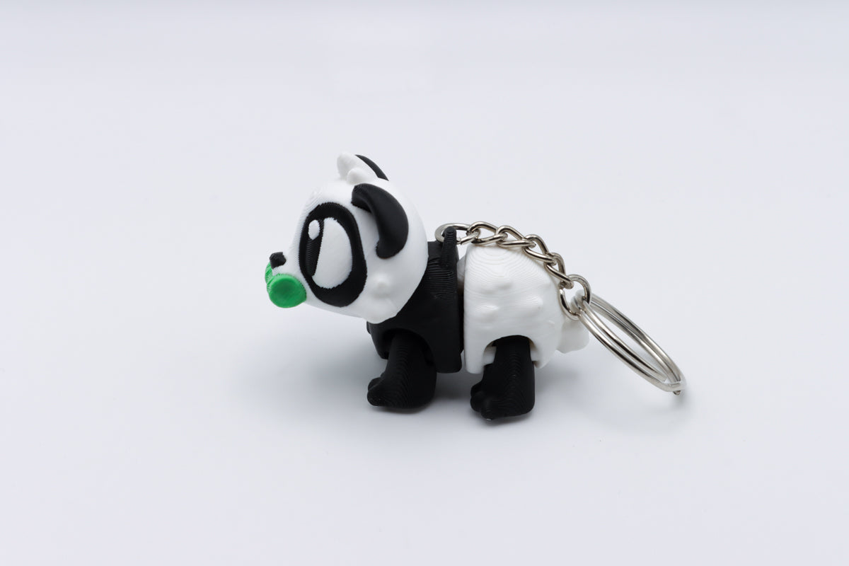 Panda With Bamboo Keychain