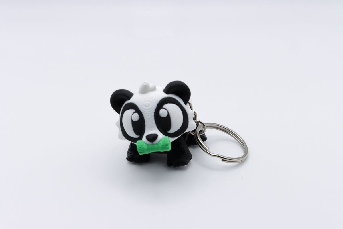 Panda With Bamboo Keychain