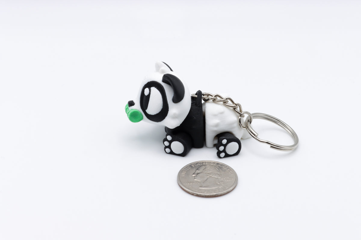 Panda With Bamboo Keychain