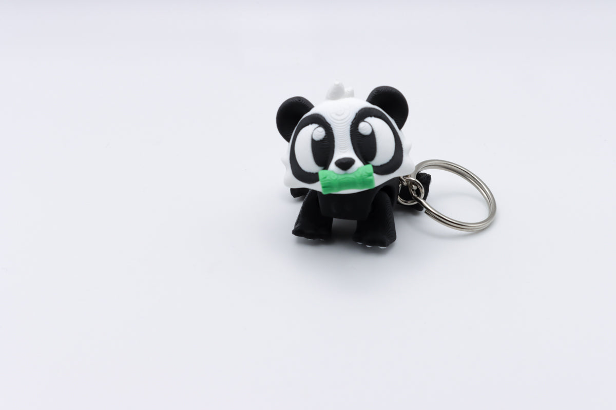 Panda With Bamboo Keychain