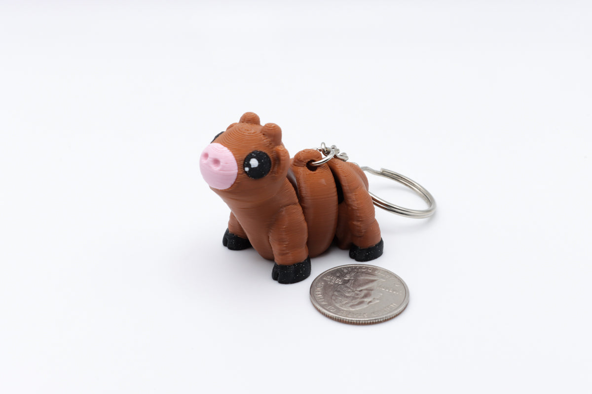 Brown Cow Keychain