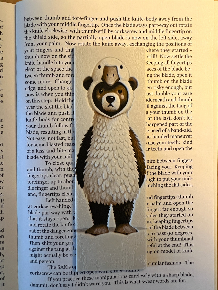 Bear in Duck Hoodie Bookmark