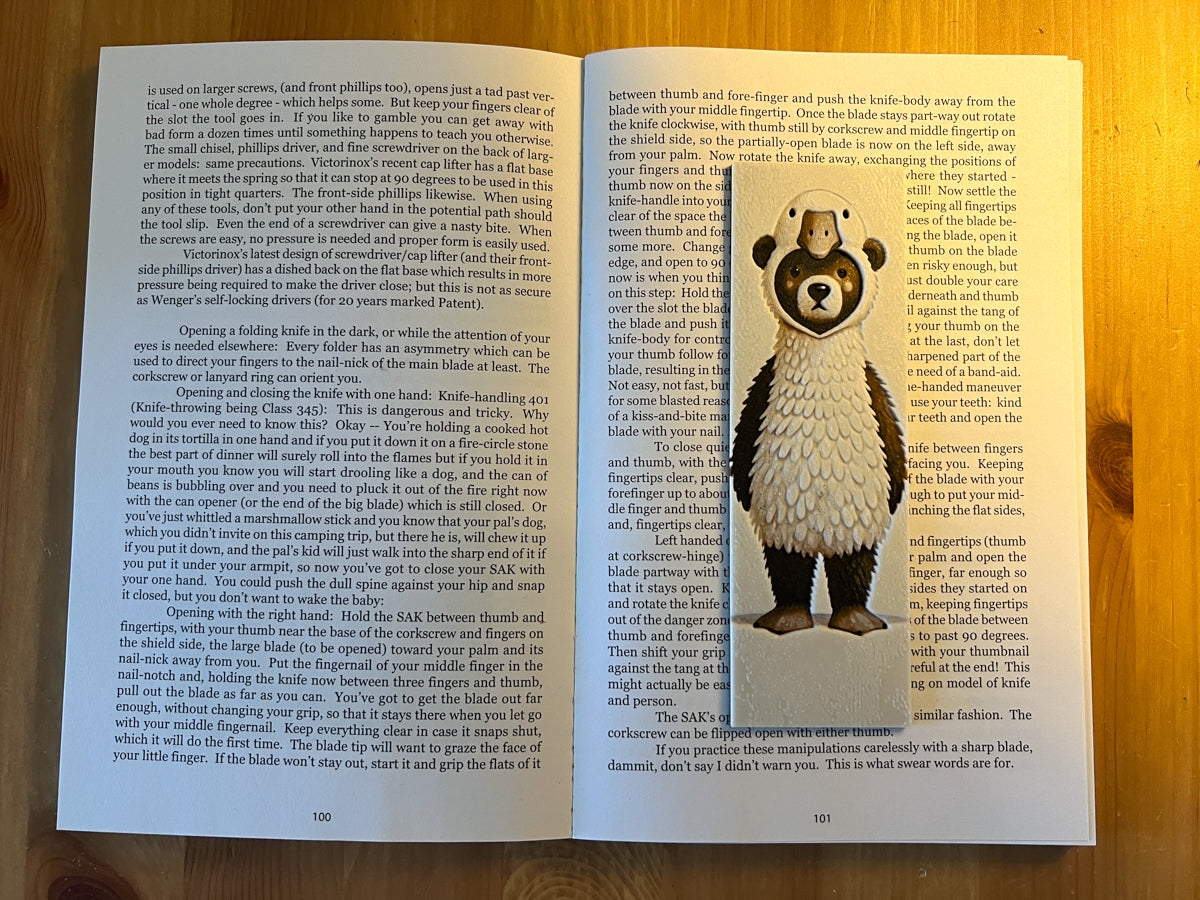 Bear in Duck Hoodie Bookmark