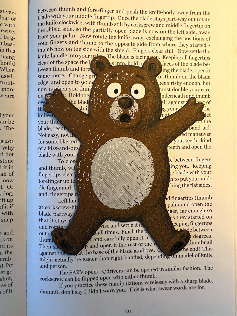 Flattened Bear Bookmark