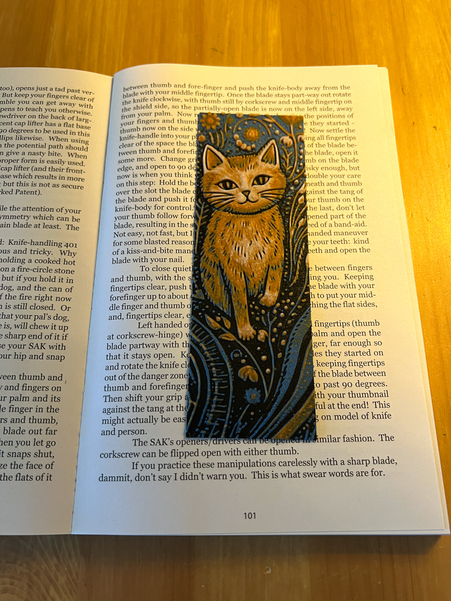 Orange Cat Tapestry Bookmark