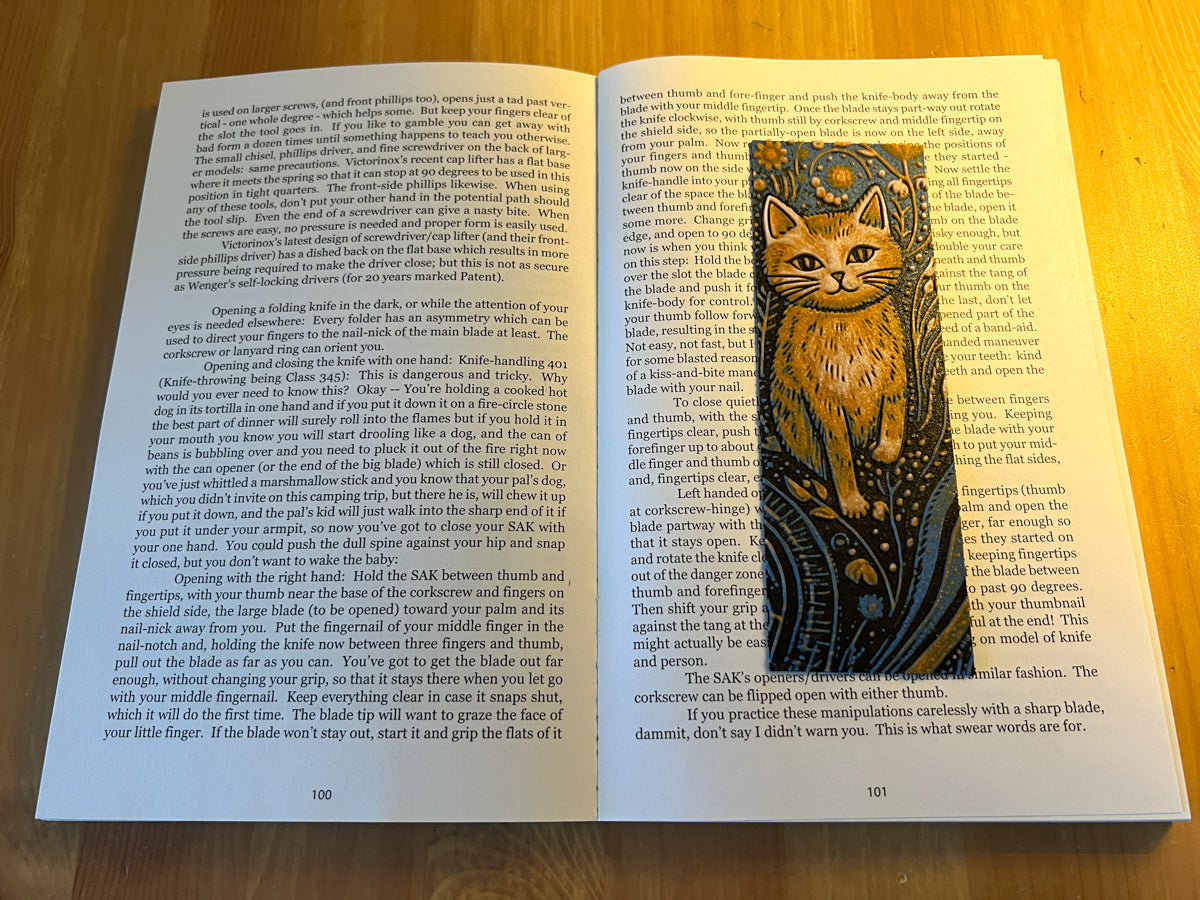 Orange Cat Tapestry Bookmark