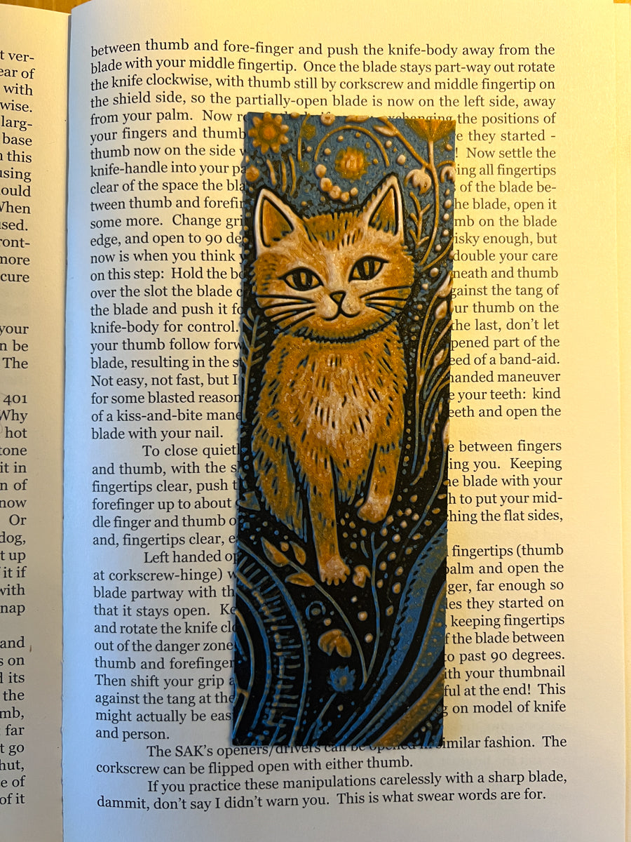 Orange Cat Tapestry Bookmark