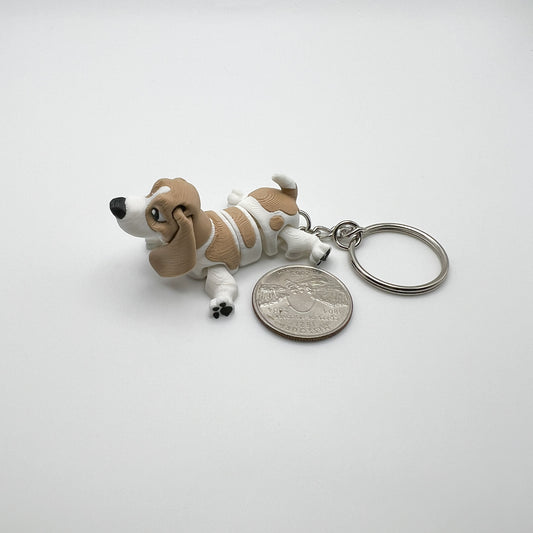 Basset Hound Dog Keychain