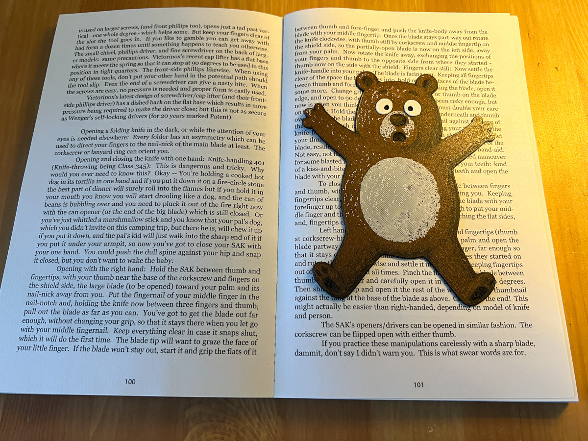 Flattened Bear Bookmark