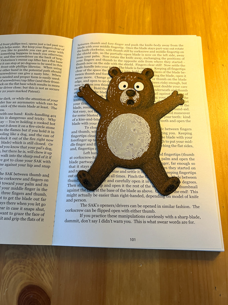 Flattened Bear Bookmark